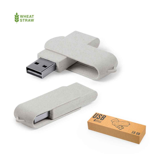Clé USB personnalisée 16 Go en paille de blé
