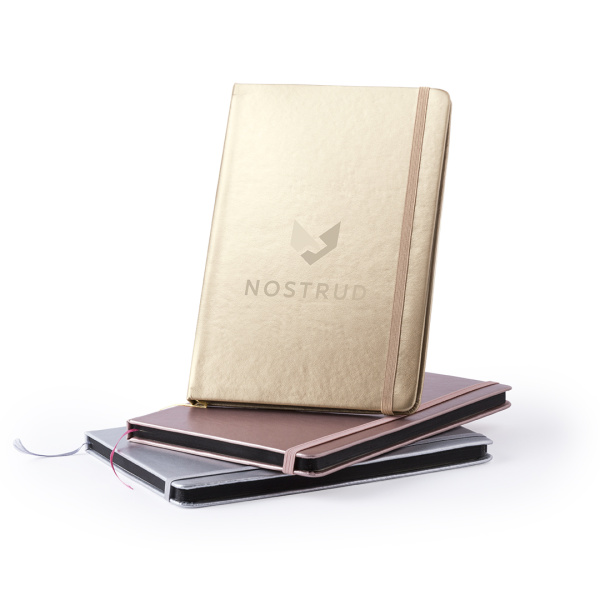 Carnet de notes en similicuir métallique