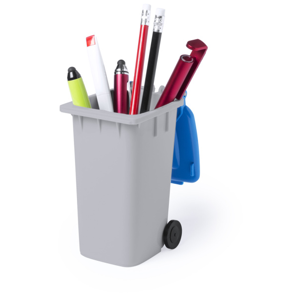 Porte-stylo en forme de poubelle personnalisé