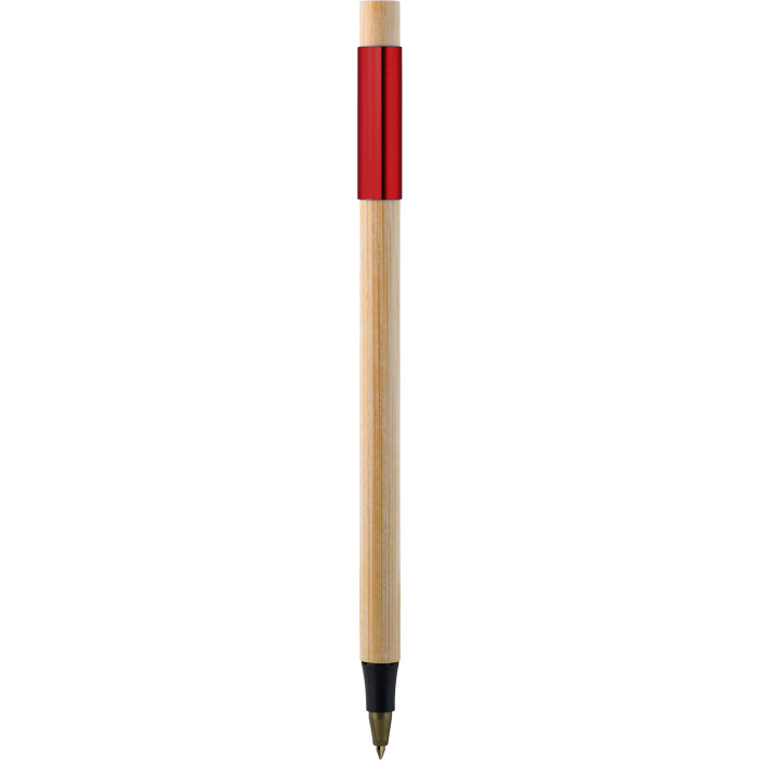 Stylo en bambou personnalisable avec détails colorés