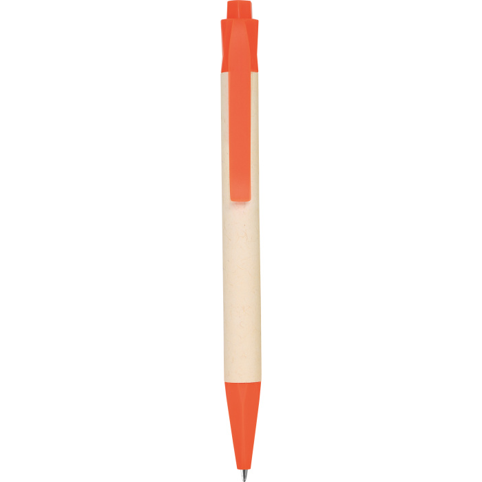 Stylo avec détails colorés et corps en carton de lait recyclé