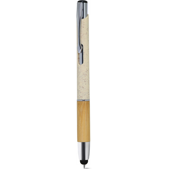 Stylo élégant en bambou et paille de blé à personnaliser