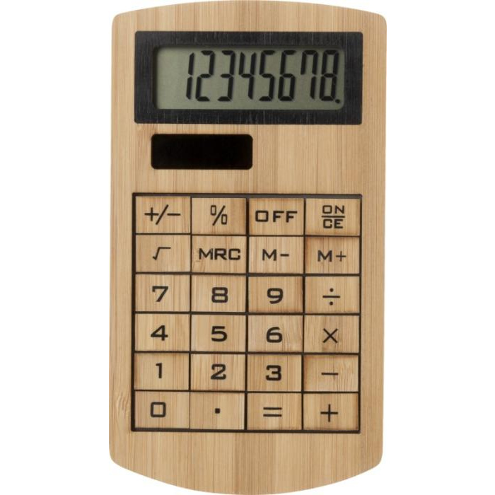 Calculatrice solaire en bambou 