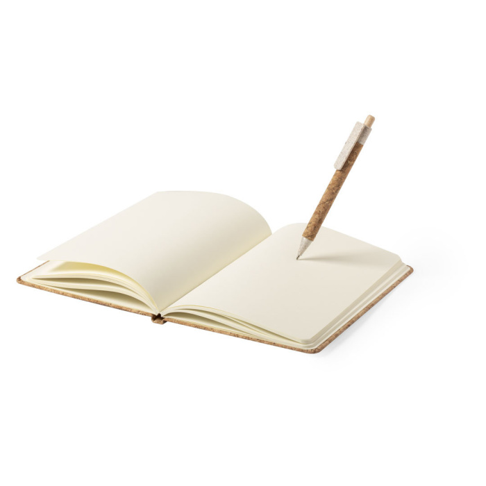 Carnet de notes en liège personnalisé avec stylo à bille inclus
