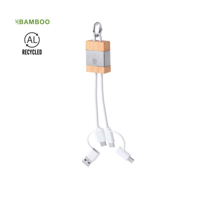 Câble de recharge en aluminium recyclé avec mousqueton