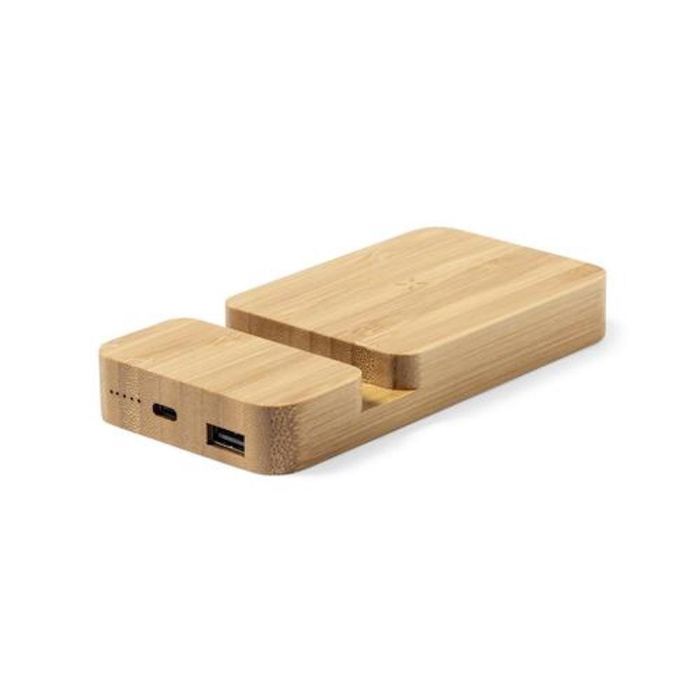 Chargeur sans fil et support smartphone en bambou