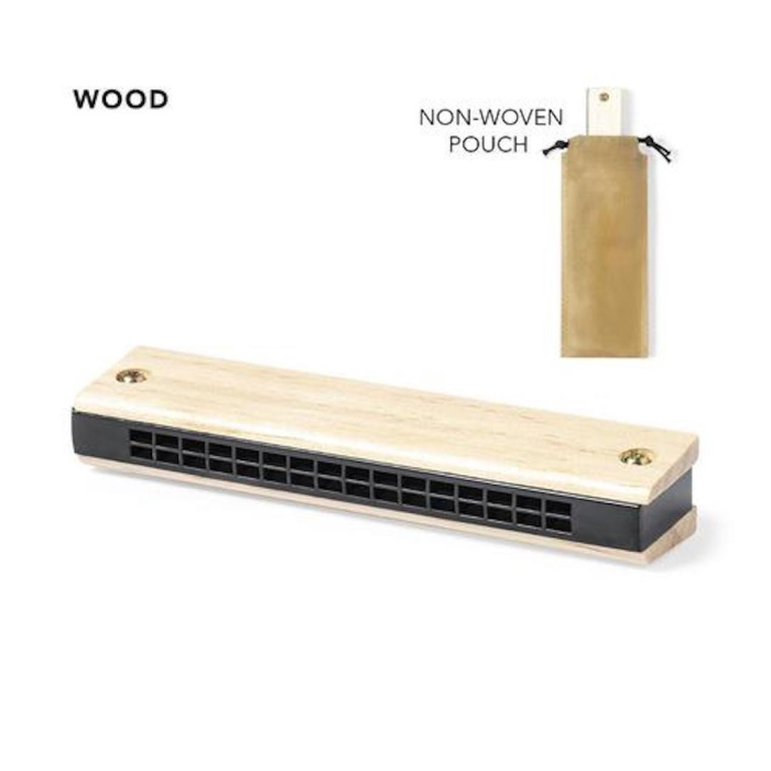 Harmonica publicitaire en bois