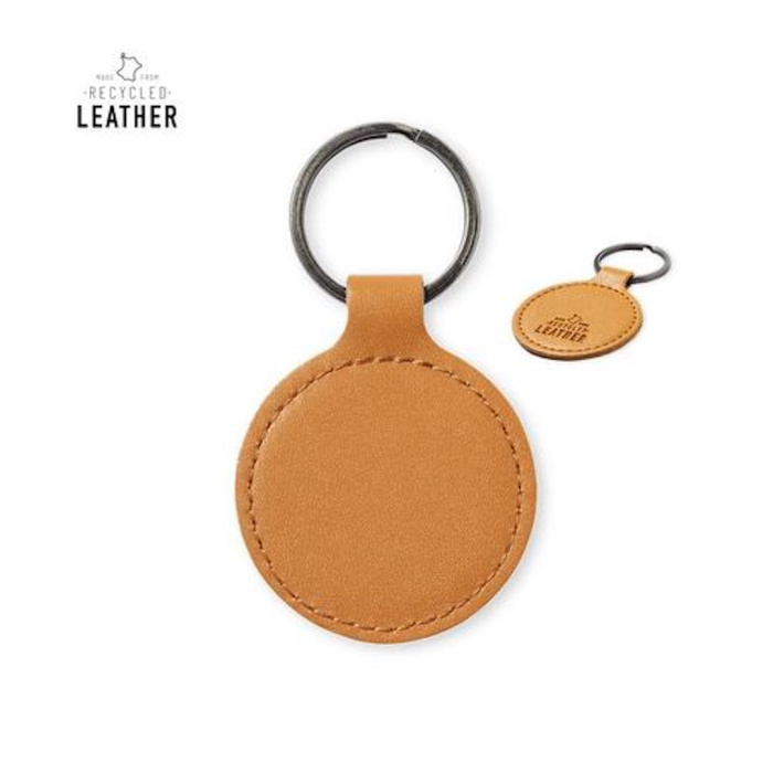 Porte-clés rond personnalisable en Cuir Recyclé