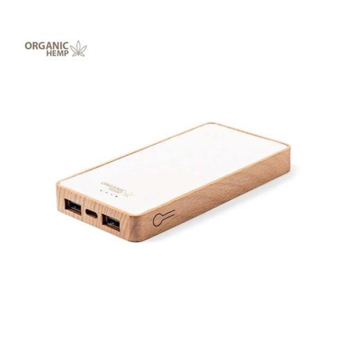 Batterie externe en Chanvre Organique et Bois