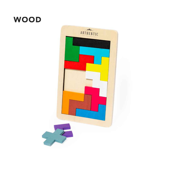 Puzzle Tétris en bois coloré