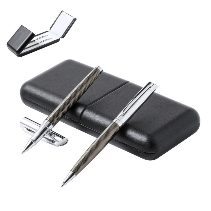 Coffret de stylo à bille et roller élégant