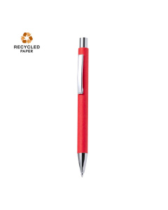 Stylo à bouton-poussoir en carton recyclé coloré