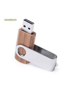 Clé USB en bambou avec clip rotatif |16 Go