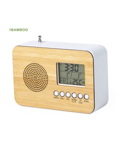 Radio-réveil en bambou