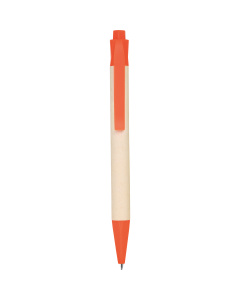 Stylo avec détails colorés et corps en carton de lait recyclé