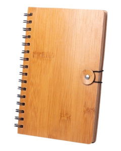 Bloc-notes avec spirale et couverture en bambou