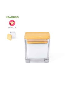 Bougie parfumée avec couvercle en bambou