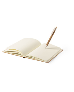 Carnet de notes en liège personnalisé avec stylo à bille inclus