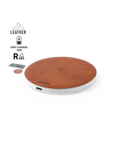 Chargeur sans fil 15W en Cuir Recyclé