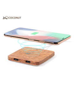 Chargeur sans fil personnalisé 10W en noix de coco