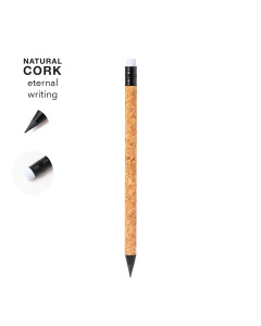 Crayon éternel en liège et gomme à effacer
