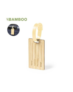 Étiquette de valise publicitaire en bambou
