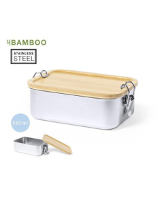 Lunch box personnalisable en acier et bambou