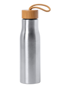 Gourde en inox avec couvercle en bambou