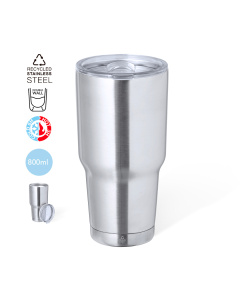 Grand verre isotherme en acier inoxydable recyclé 800m
