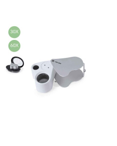 Loupe à double lentille avec lumière LED