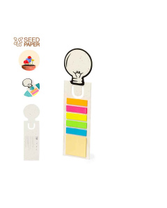 Post-it sur marque-page en papier ensemencé