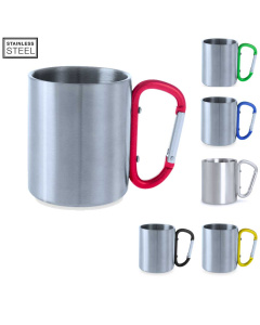 Mug acier publicitaire et anse mousqueton
