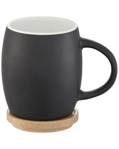 Mug céramique personnalisable avec couvercle sous verre