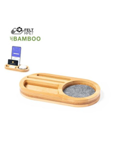 Organiseur de bureau en bambou personnalisé