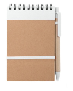 Petit bloc-notes avec spirale et stylo promotionnel