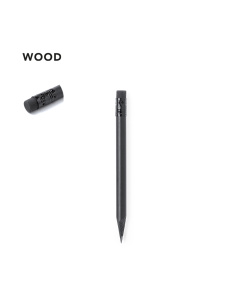 Crayon noir de 10 cm avec une gomme à effacer