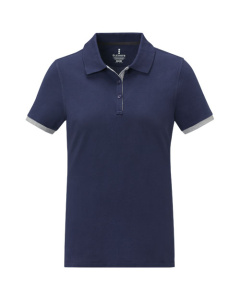 Polo bicolore manches courtes femme