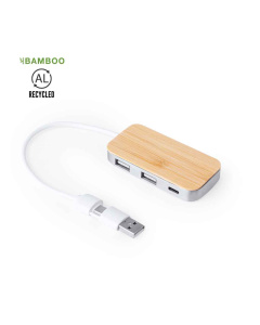 Port USB 3 sorties en aluminium recyclé et bambou