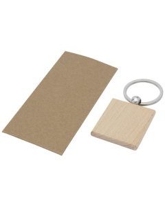 Porte-clés rond en bois de hêtre