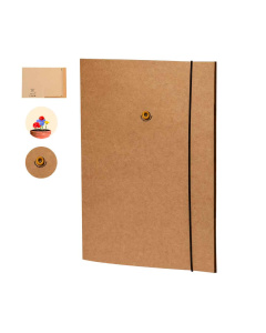 Porte-documents en carton recyclé avec des graines de fleurs sauvages