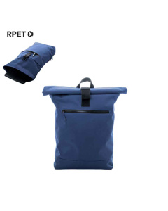 Sac à dos avec système de fermeture à enroulement et boucle.