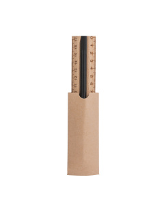 Ensemble de crayon et règle en bois