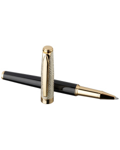 Stylo à bille noir et doré personnalisable