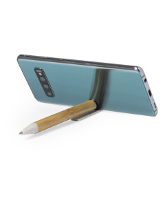 Stylo en bambou avec support smartphone