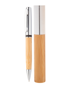 Stylo élégant en métal et bambou