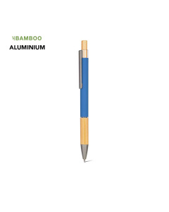 Stylo en aluminium coloré avec des détails en bambou.